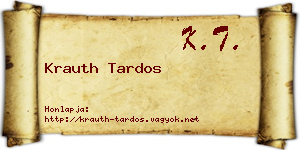 Krauth Tardos névjegykártya